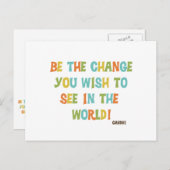 De wijziging die je wilt zien briefkaart (Voorkant / Achterkant)