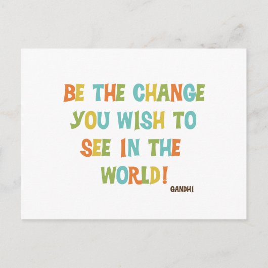 De wijziging die je wilt zien briefkaart (Voorkant)