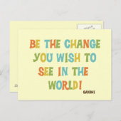 De wijziging die je wilt zien briefkaart (Voorkant / Achterkant)