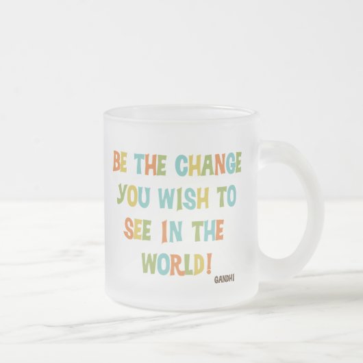 De wijziging die je wilt zien matglas koffiemok (Rechts)