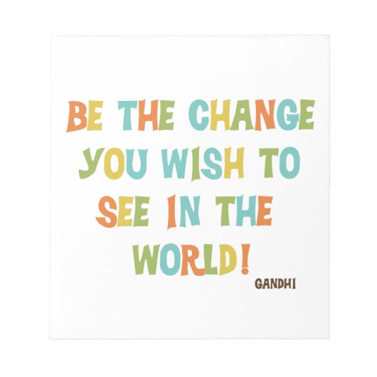 De wijziging die je wilt zien notitieblok (Voorkant)