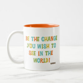 De wijziging die je wilt zien tweekleurige koffiemok