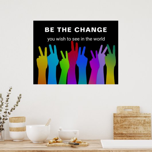 De wijziging | Vredesteken Poster (Keuken)