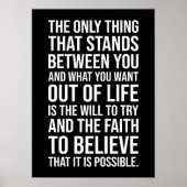 De wil om te proberen en te geloven - succes Motiv Poster (Voorkant)