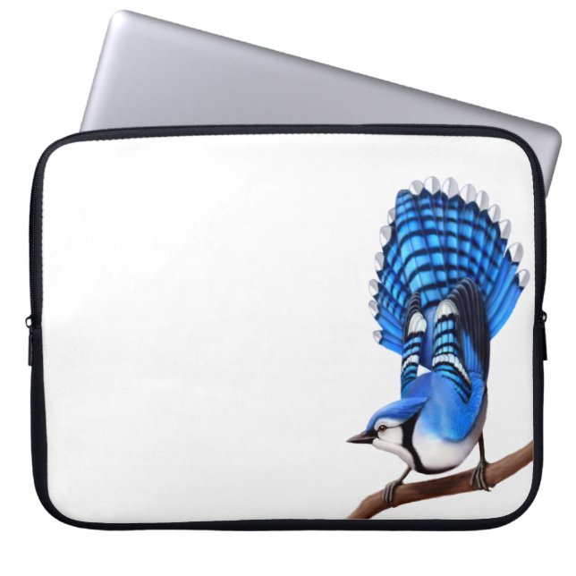 De Wild Blue Jay Bird Electronics Bag Laptop Sleeve (Voorkant)