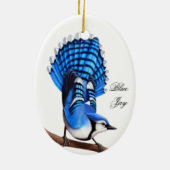 De Wild Blue Jay Bird Ornament (Achterkant)