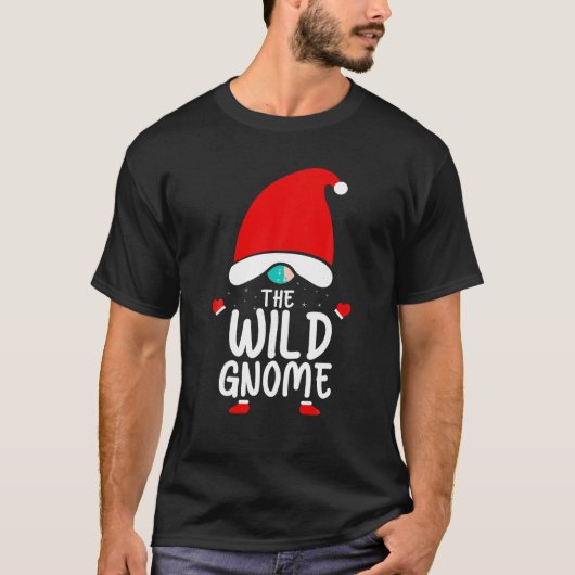 De Wild Gnome Schattige Funny Christmas Pyjama Mat T-shirt (Voorkant)