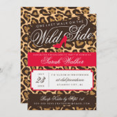 De Wild Side Bachelorette Party uitnodiging (rood) (Voorkant / Achterkant)
