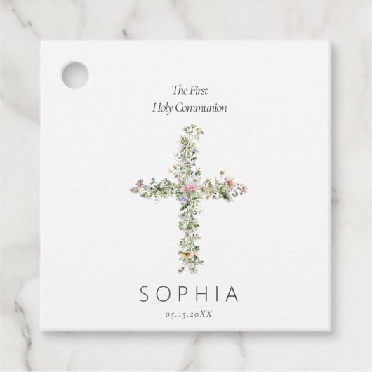 De wildbloem van de weide kruist de Eerste Heilige Bedankjes Labels (Voorkant)