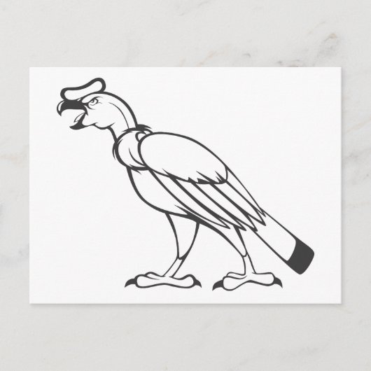 De wilde AndesVogel van de Condor in Zwart-wit Briefkaart (Voorkant)