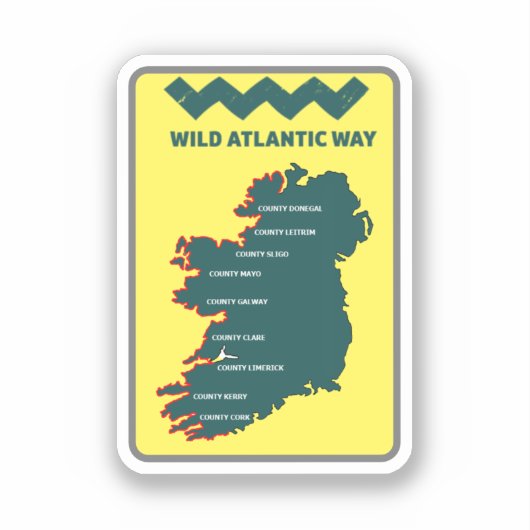 De Wilde Atlantische Weg Ierse kustreis Sticker (Voorkant)