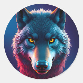 De Wilde Blik – Intens Portret Klassieker Ronde Sticker
