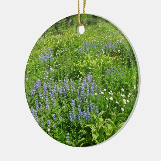 De wilde bloemen op Mount Rainier Keramisch Ornament (Links)