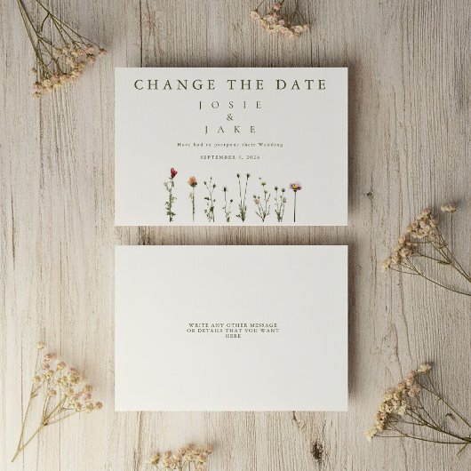 De Wilde Bloemen veranderen de Datum Save The Date