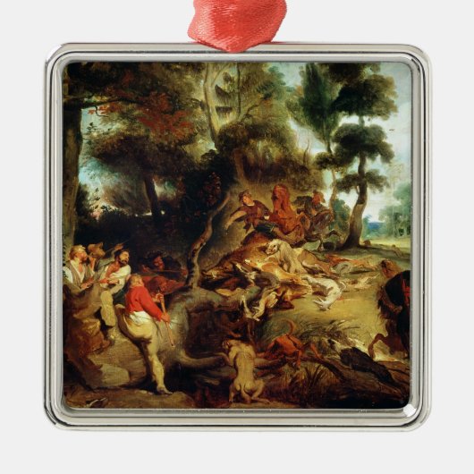 De Wilde Boar Hunt Metalen Ornament (Voorkant)