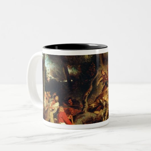 De Wilde Boar Hunt Tweekleurige Koffiemok (Voorkant links)