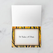 De wilde Dierlijke Streep van de Tijger dankt u Bedankkaart (Binnen)