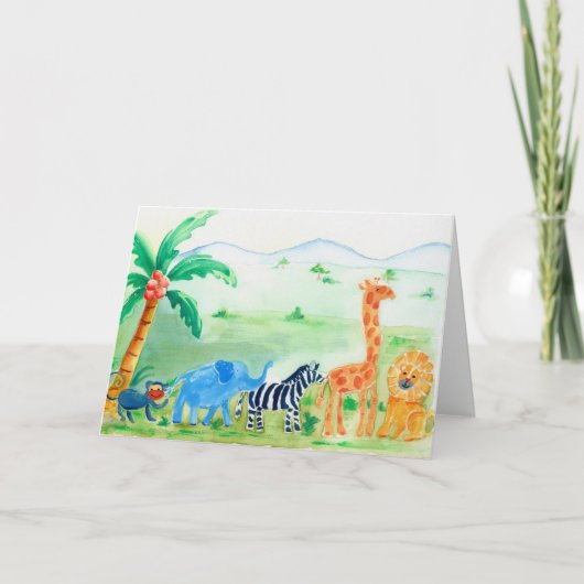 De Wilde Dierlijke Vrienden van de safari Kaart (Voorkant)