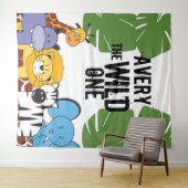 De Wilde één Safari Eerste verjaardagsfeestje Wandkleed (In Situ (horizontaal))