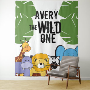 De Wilde één Safari Eerste verjaardagsfeestje Wandkleed