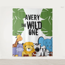 De Wilde één Safari Eerste verjaardagsfeestje Wandkleed
