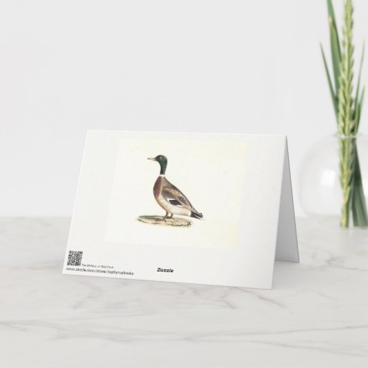 De wilde eend (Anas platyrhynchos) Kaart (Achterkant)