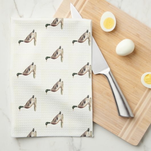 De wilde eend (Anas platyrhynchos) Theedoek (Quarter Fold)