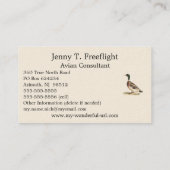 De wilde eend (Anas platyrhynchos) Visitekaartje (Achterkant)