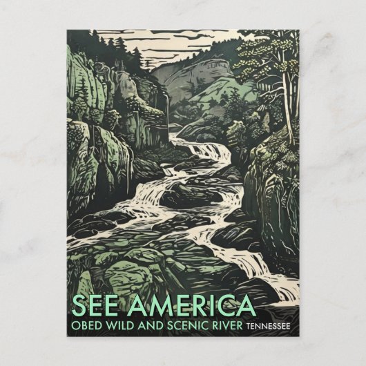 De wilde en Schilderachtig Obed River in Tennessee Briefkaart (Voorkant)