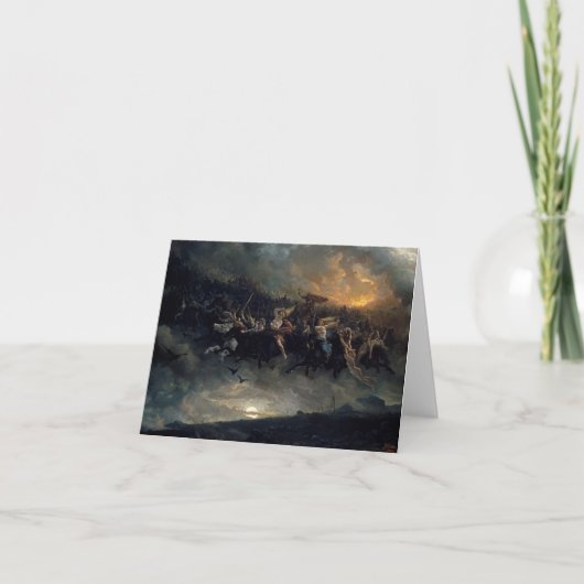 De Wilde Hunt van Odin, 1872, van Peter Nicolai Ar Bedankkaart (Voorkant)