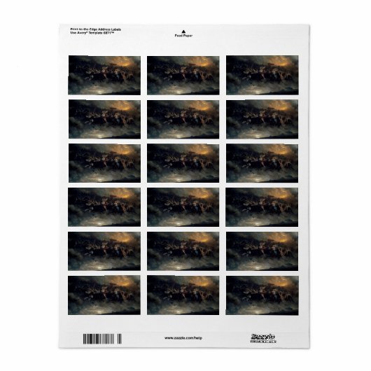 De Wilde Hunt van Odin, 1872, van Peter Nicolai Ar Etiket (Full Sheet)