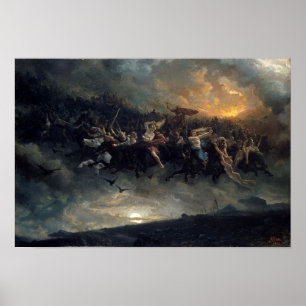 De Wilde Hunt van Odin door Peter Nicolai Arbo 187 Poster