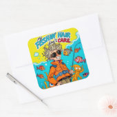 De wilde kant van Gevist Vierkante Sticker (Envelop)