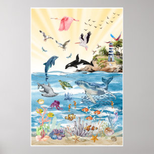 De Wilde Levens van de Oceanen Muur Kunst Poster