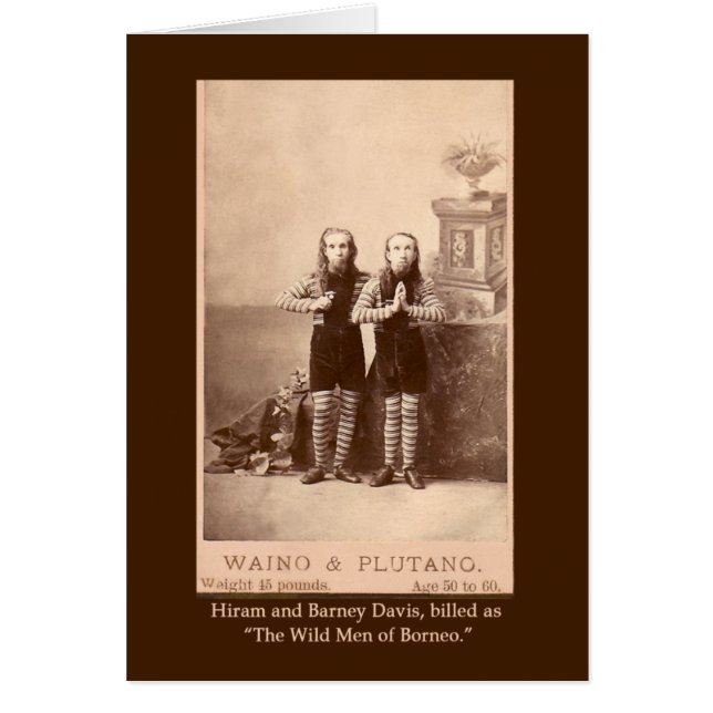 De wilde Mannen van Borneo op kaarten, Briefkaarte (Voorkant)