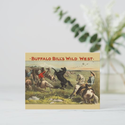 De wilde paarden van Buffalo Bill Briefkaart (Staand voorkant)