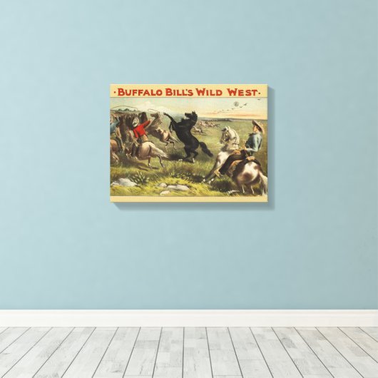 De wilde paarden van Buffalo Bill Canvas Afdruk (Insitu (Houten vloer))