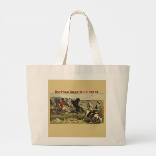 De wilde paarden van Buffalo Bill Grote Tote Bag (Achterkant)