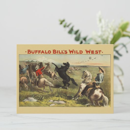 De wilde paarden van Buffalo Bill Kaart (Staand voorkant)
