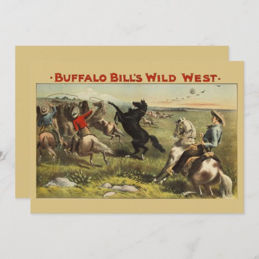 De wilde paarden van Buffalo Bill Kaart (Voorkant / Achterkant)