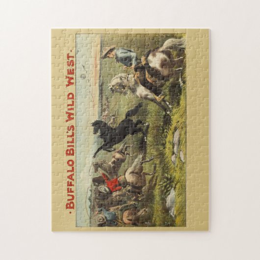 De wilde paarden van Buffalo Bill Legpuzzel (Verticaal)