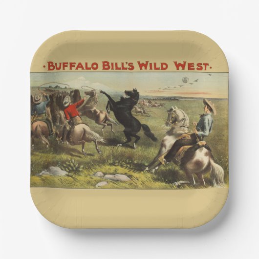 De wilde paarden van Buffalo Bill Papieren Bordje (Voorkant)