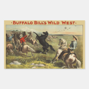 De wilde paarden van Buffalo Bill Rechthoekige Sticker