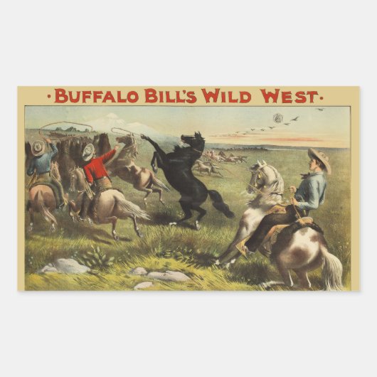 De wilde paarden van Buffalo Bill Rechthoekige Sticker (Voorkant)