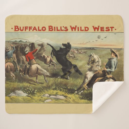 De wilde paarden van Buffalo Bill Sherpa Deken (Voorkant (horizontaal))