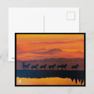 De wilde paarden van Montana schilderij van Alfred Briefkaart