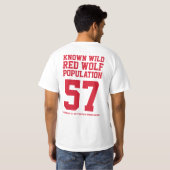 De wilde rode wolf redden van uitsterven t-shirt (Achterkant volledig)