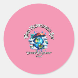 De Wilde Symfonie van Weathers. Wereld Meteorologi Ronde Sticker