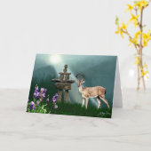 De wilde Wenskaarten van Herten & van de Wildernis Kaart (Gele Bloem)