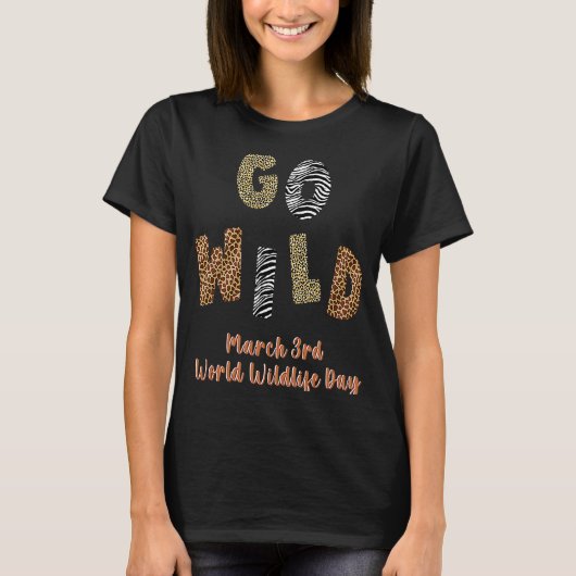 De wilde Wereld dag van het Wildleven redden de di T-shirt (Voorkant)